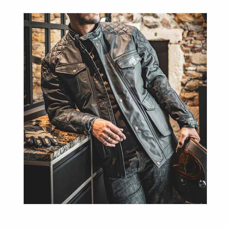 Veste moto coton waxed MISSION CE AAA Age of Glory