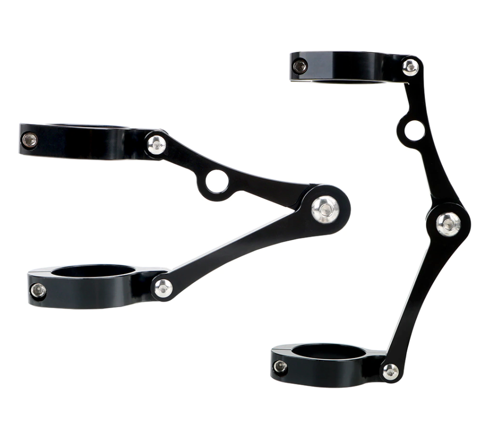 Pattes supports de phare 35-52mm Brazoline noires - Pièce moto Pattes supports de phare 35-52mm Brazoline noires - Pièce moto