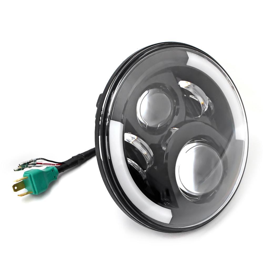 Full LED-Scheinwerferoptik, Chrome , für Motorrad mit