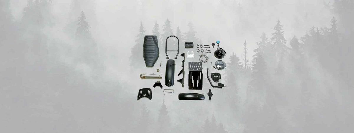 Collection kit de pièces Royal Enfield Hunter sur Blackpines.fr