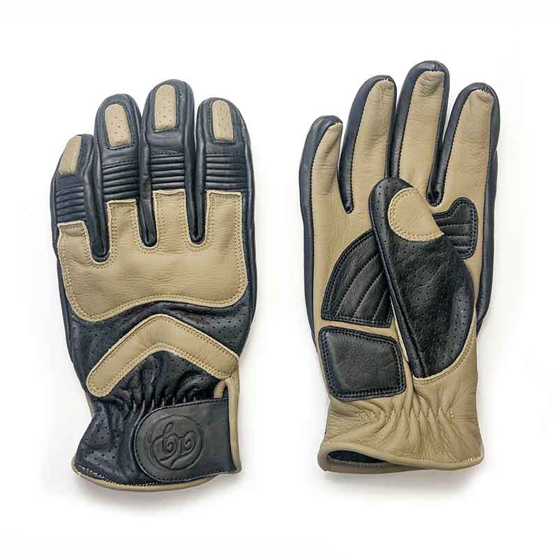Gants moto HERO homologues en cuir noir sable Age of Glory. Blackpines.fr