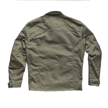 Age Of Glory : veste moto homologuée AA Craftsman couleur olive, dos.