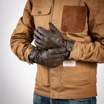 Gants moto hiver homme Age of Glory Carpenter marron.