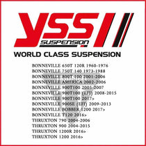 Amortisseurs pour TRIUMPH Bonneville et Thruxton | YSS - blackpines.fr