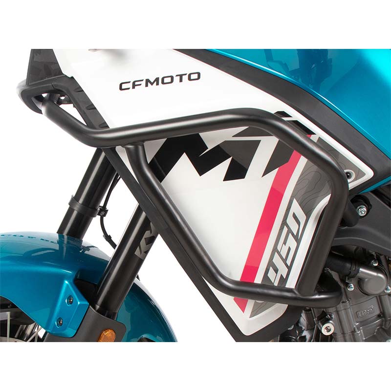 Crash bars reservoir moto noir CFMOTO 450MT Hepco & Becker. Blackpines.fr