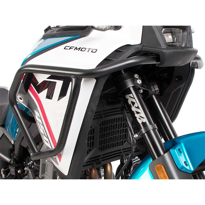 Crash bars reservoir moto noir CFMOTO 450MT Hepco & Becker. Blackpines.fr