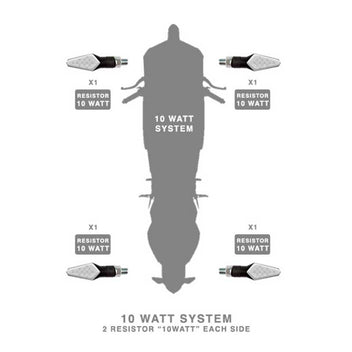 Résistance 10W clignotants LED moto Barracuda. Blackpines.fr