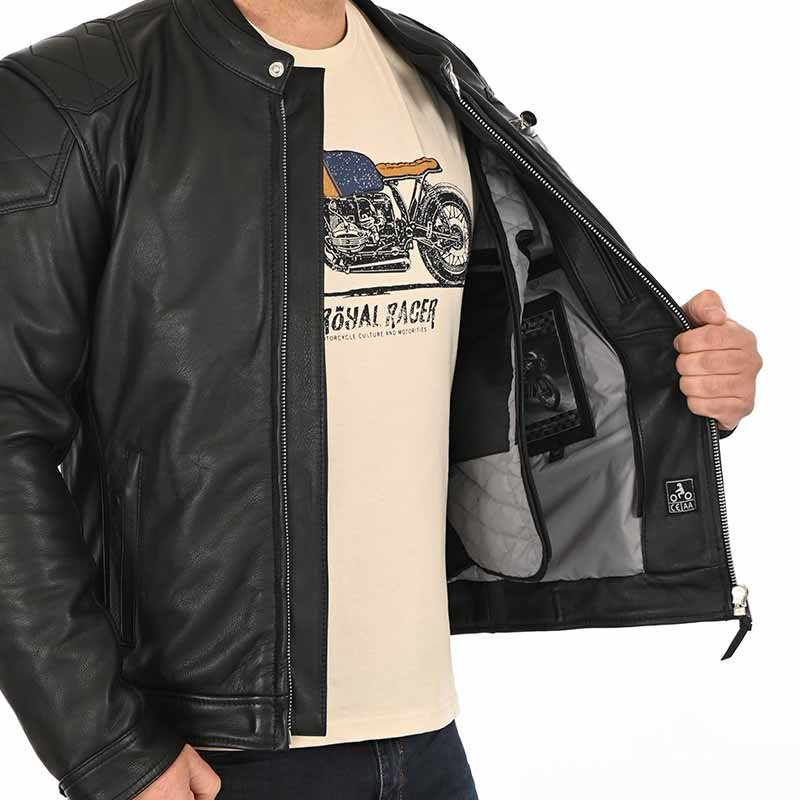 Blouson moto cuir homme Race The Royal Racer. Blackpines.fr