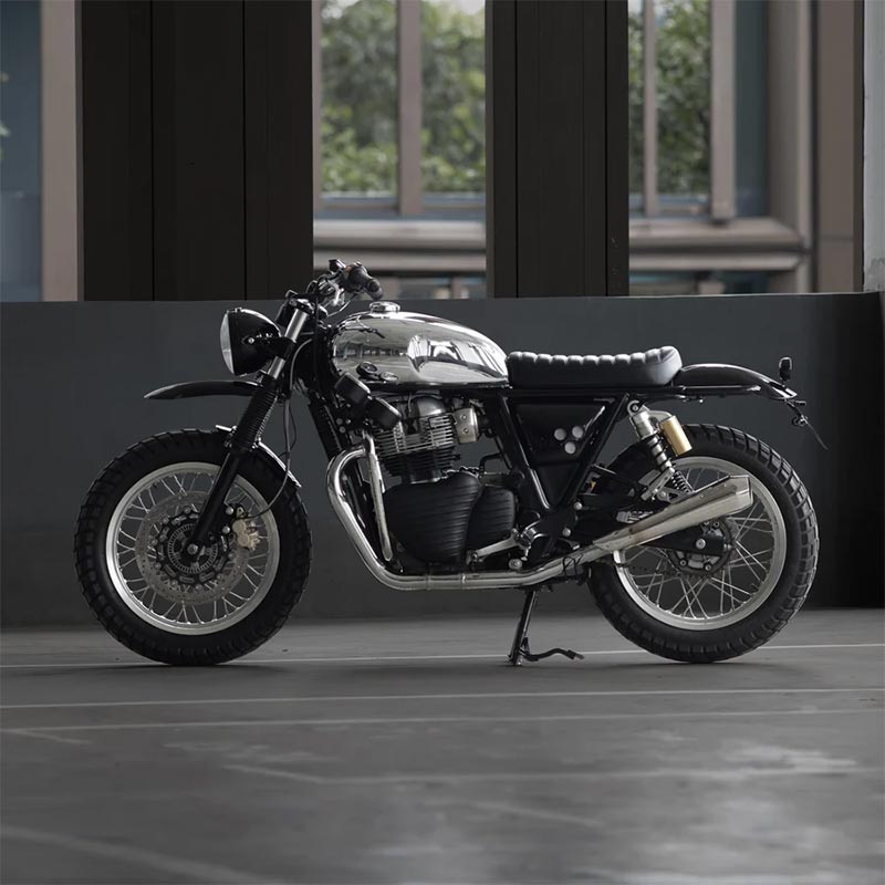Support de compteur déporté Bonvent Motorbikes pour Royal Enfield Interceptor 650 et Continental GT650.