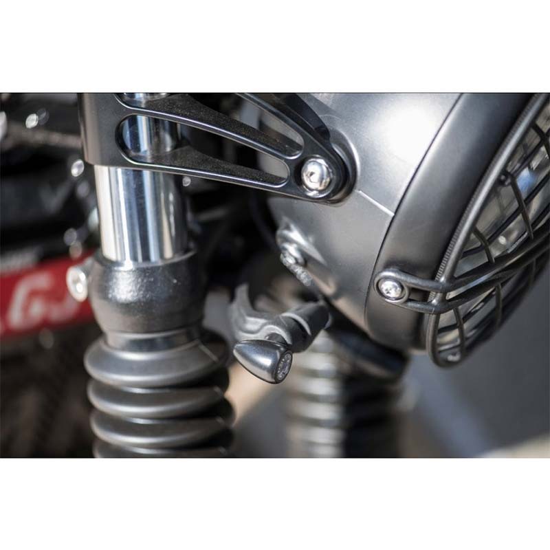 Support clignotants BOOMERANG Motone Customs pour Te Inférieur Triumph. Blackpines.fr