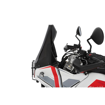 Bulle moto Marathon Wunderlich pour Ducati DesertX Rally. Blackpines.fr