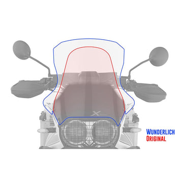 Bulle moto Marathon Wunderlich pour Ducati DesertX Rally. Blackpines.fr