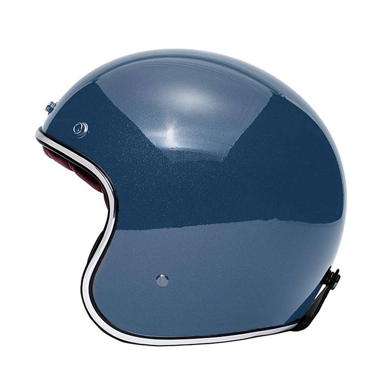 Casque jet vintage The Classic bleu interieur rouge Marko. Blackpines.fr