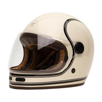 Casque integral moto Full Moon 2 creme et noir de Marko Helmets. Blackpines.fr
