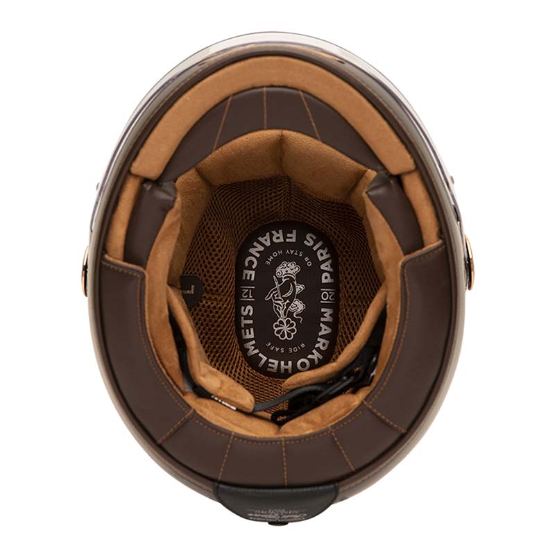 brown full face motorcycle helmet FULL MOON 2 Matte Black Size:36