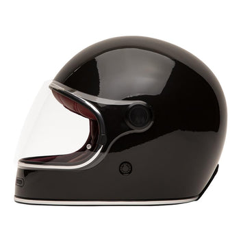 Casque moto integral Full Moon 2 noir avec interieur rouge Marko Helmets. Blackpines.fr