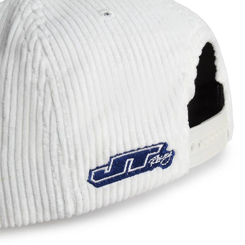 Casquette JT Racing USA Factory Rider white corduroy.