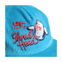 Casquette JT Racing Shred Head velours bleu turquoise.