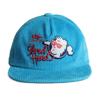 Casquette JT Racing Shred Head velours bleu turquoise.