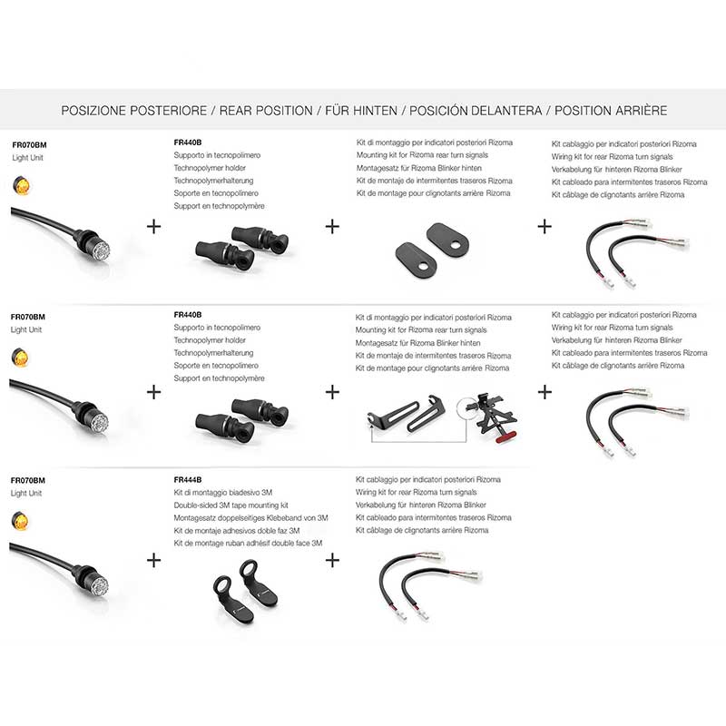 Paire de clignotants Light Unit fr070bm Rizoma. Blackpines.fr