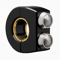 Commodo noir Motogadget Mo.Switch Plain avec deux boutons-poussoirs argent.