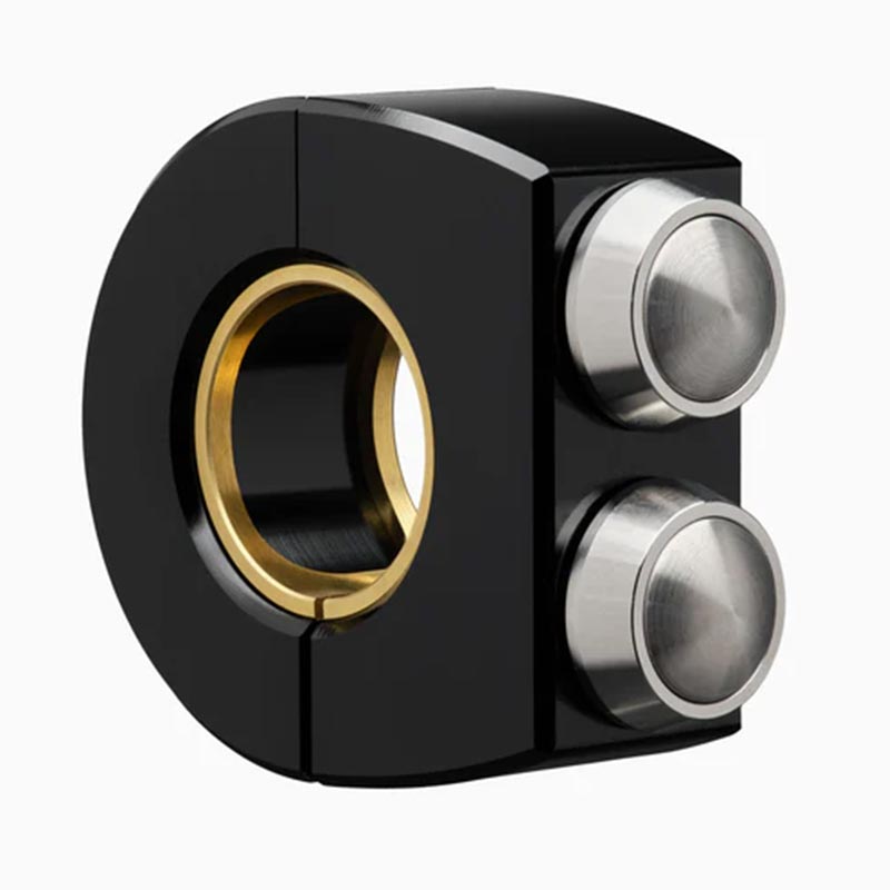Commodo noir Motogadget Mo.Switch Plain avec deux boutons-poussoirs argent.