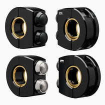 Commodo noir Motogadget Mo.Switch Plain avec deux boutons-poussoirs noirs ou argent.