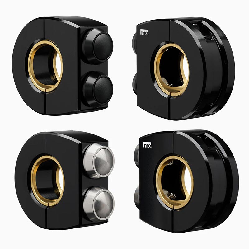 Commodo noir Motogadget Mo.Switch Plain avec deux boutons-poussoirs noirs ou argent.