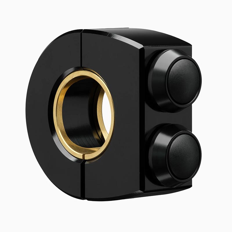 Commodo noir Motogadget Mo.Switch Plain avec deux boutons-poussoirs noirs.
