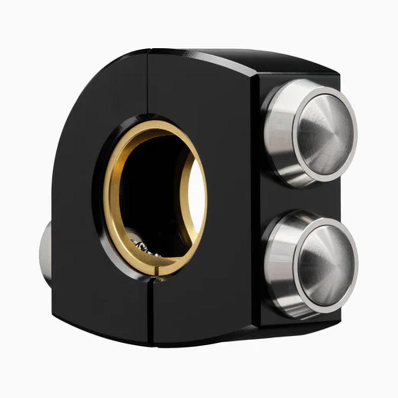 Commodo noir Motogadget Mo.Switch Plain avec trois boutons-poussoirs argent.
