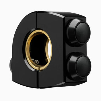 Commodo noir Motogadget Mo.Switch Plain avec trois boutons-poussoirs noirs.