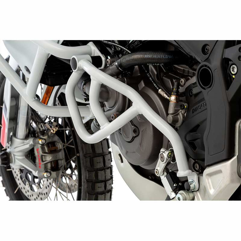 Pare-carter moteur gauche blanc Wunderlich pour Ducati DesertX. Blackpines.fr