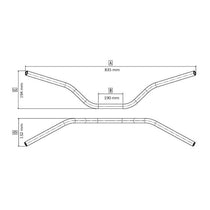 Dimension guidon moto vintage enduro 22mm Tommaselli. Blackpines.fr