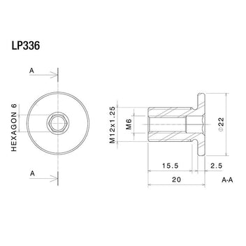 Kit de montage retroviseur LP336B Rizoma. Blackpines.fr