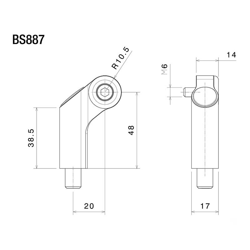 Kit de montage retroviseur BS887B Rizoma. Blackpines.fr