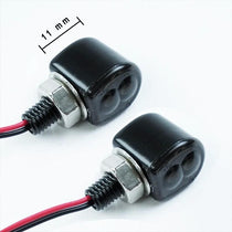 Dimensions des mini clignotants LED Bonvent Motorbikes homologués E-Mark.