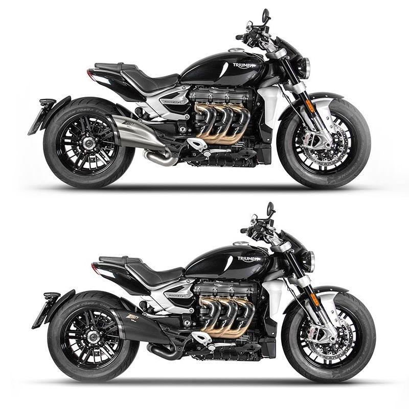 Échappement double sortie noir ou satiné Zard pour Triumph Rocket 3 2020-2023.