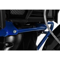 Entretoise pour arceaux de protection moteur Wunderlich couleur bleue. Blackpines.fr