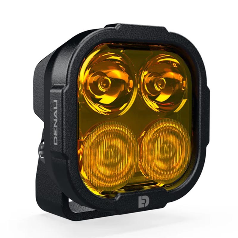 feu additionnel moto LED ambre Denali DL4. Blackpines.fr