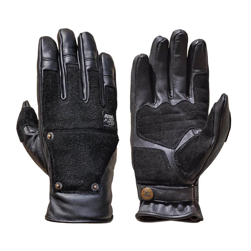 Gants moto cuir noir CRAFTER homologués CE Age of Glory.