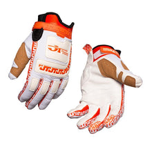 Gants mx JT Racing USA LIFE-LINE blanc et orange.