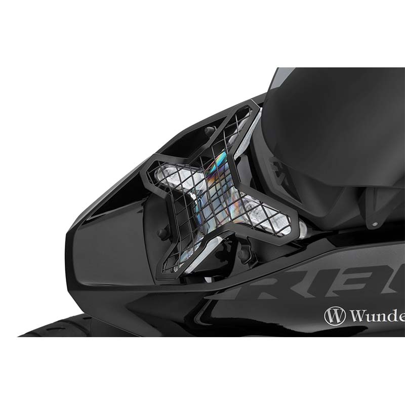 Grille de protection amovible pour phares LED de BMW R1300GS. Blackpines.fr