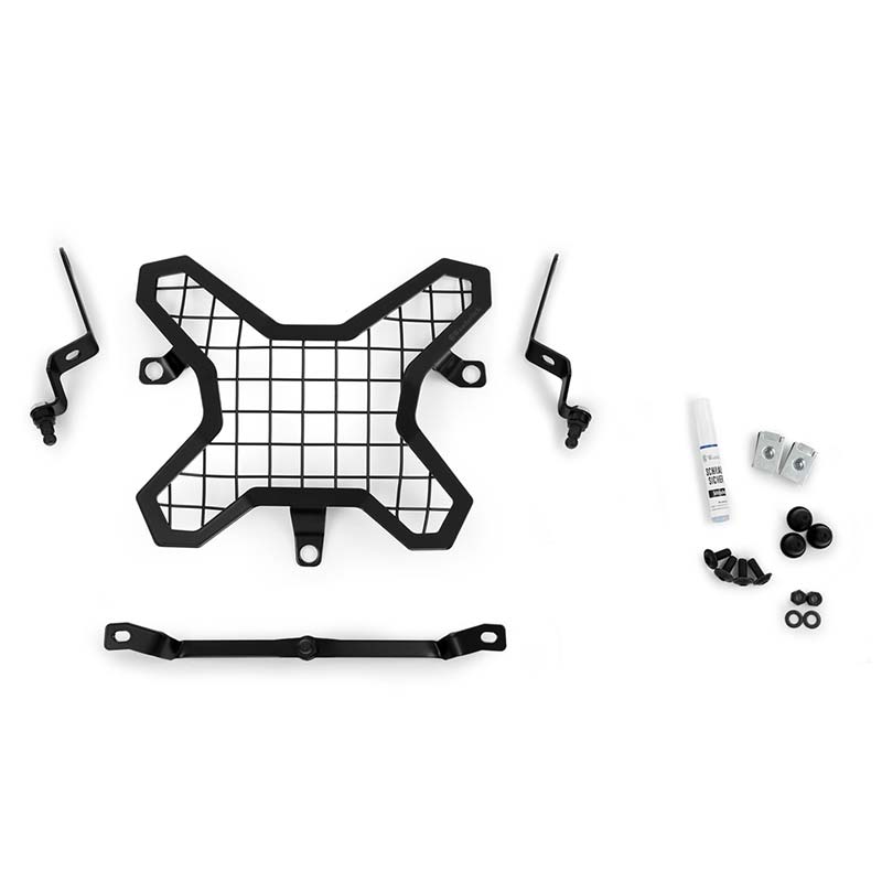 Grille de protection amovible pour phares LED de BMW R1300GS. Blackpines.fr