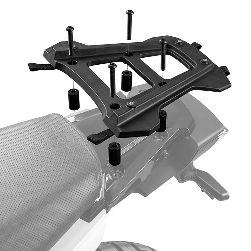 Harnais de selle OS-BASE kriega pour Husqvarna Norden 901, fixation sur porte-bagages.