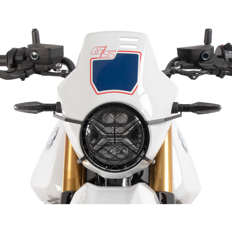 Grille de protection noire Hepco & Becker pour phare moto BMW R12GS.