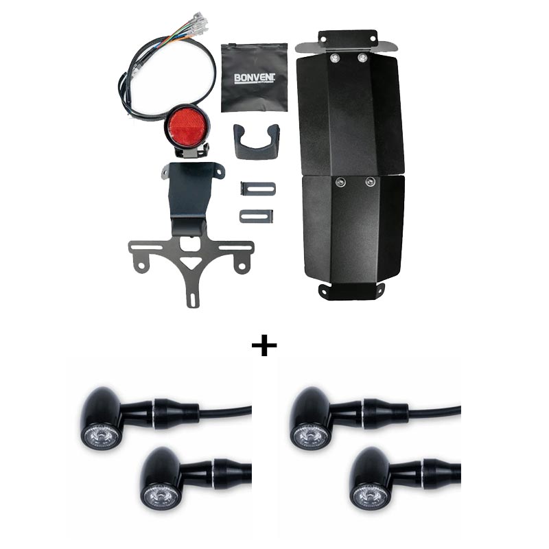 Kit mini-feu arrière LED avec deux paires de clignotants Bullet Bonvent pour Royal Enfield Bear 650.