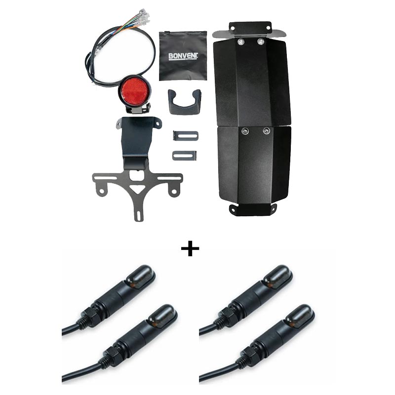 Kit mini-feu arrière LED avec deux paires de clignotants Neo Scrambler Bonvent pour Royal Enfield Bear 650.