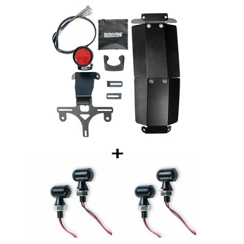 Kit mini-feu arrière LED avec deux paires de clignotants Retro Scrambler Bonvent pour Royal Enfield Bear 650.