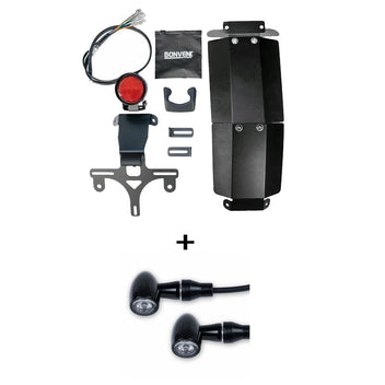 Kit mini-feu arrière LED avec une paire de clignotants Bullet Bonvent pour Royal Enfield Bear 650.