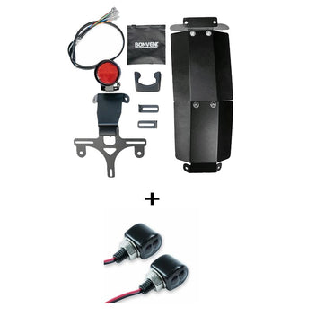 Kit mini-feu arrière LED avec une paire de clignotants Cone Scrambler Bonvent pour Royal Enfield Bear 650.